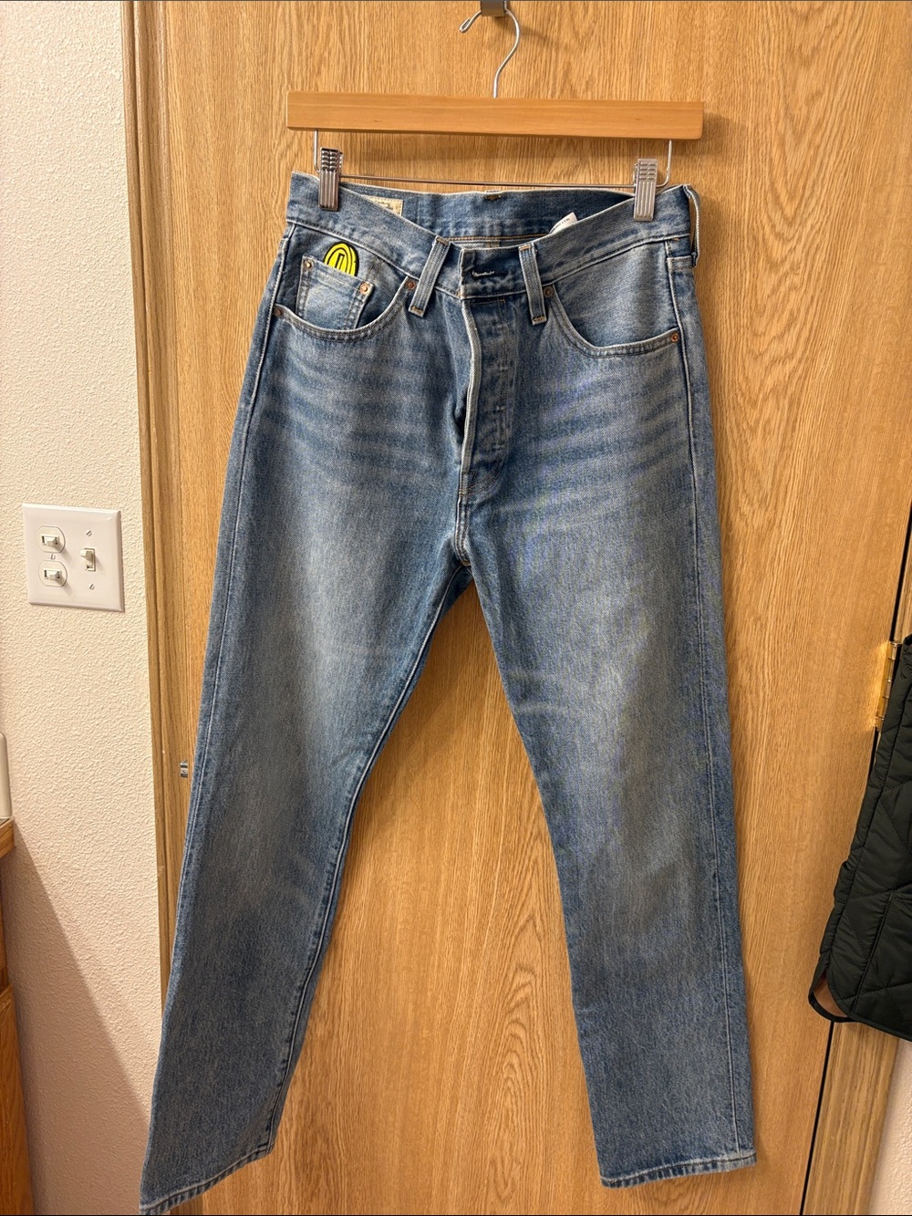 Super Mario x Levi's 501 Straight Jeans in Mid Blue Wash